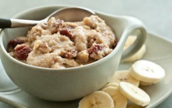 Amaranth Hot Cereal with Cerries and Walnuts